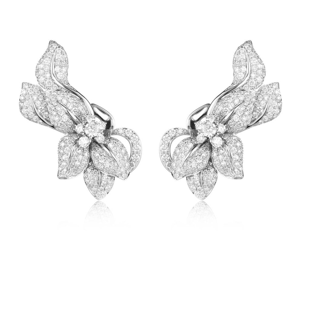 Fleur de lis on sale earrings white gold